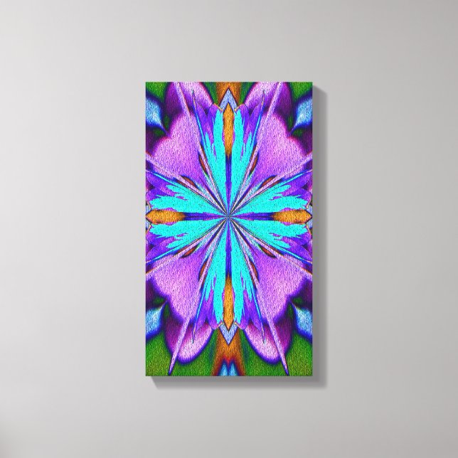 Abstract Vibrant Purple Turquoise Pattern Canvas Print (Front)