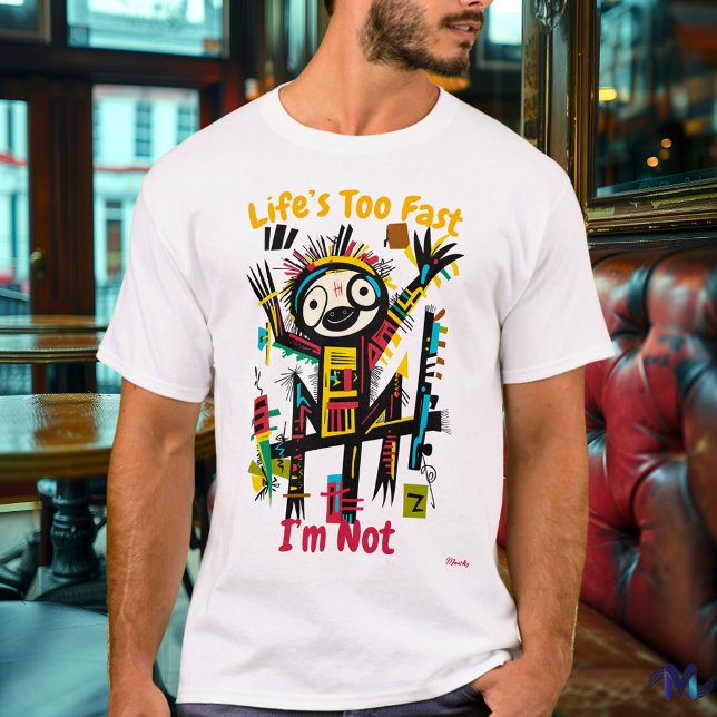 Abstract Vibrant Sloth Graphic T-Shirt (Creator Uploaded)