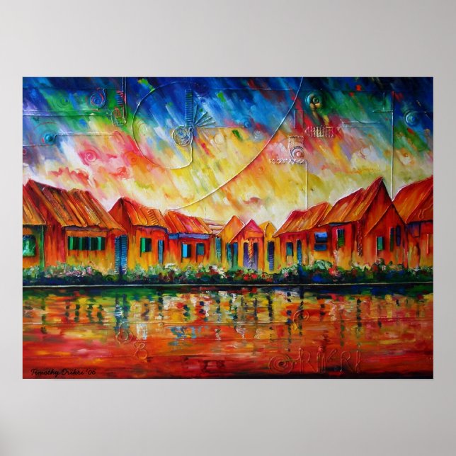 Abstract Village Cityscape XX Poster (Front)