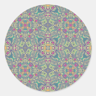 Abstract vintage background classic round sticker
