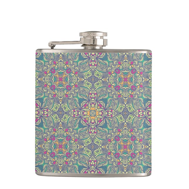 Abstract vintage background hip flask (Front)