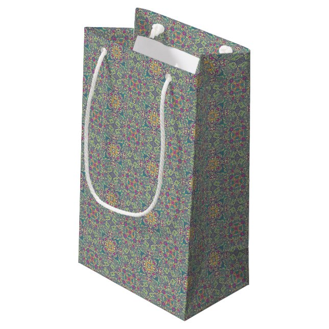 Abstract vintage background small gift bag (Back Angled)
