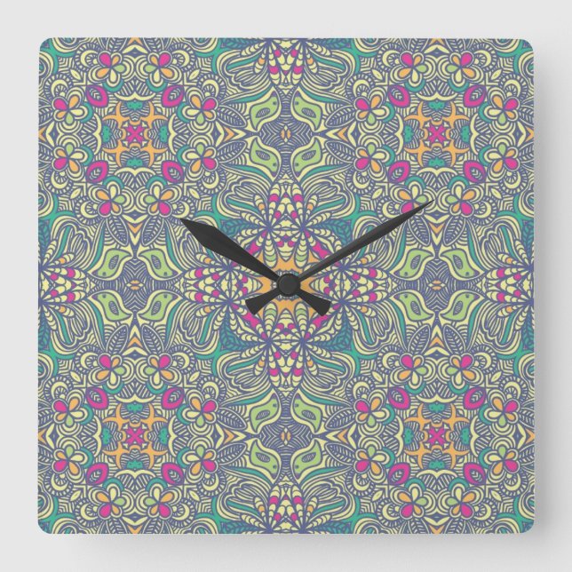 Abstract vintage background square wall clock (Front)