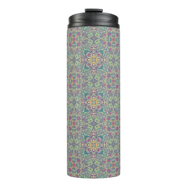 Abstract vintage background thermal tumbler (Front)
