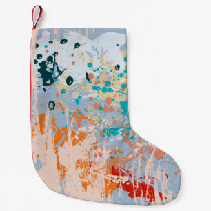 Abstract vintage background with multi-colored pai small christmas stocking