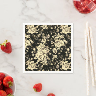 Abstract vintage floral sparkle glass texture   napkin