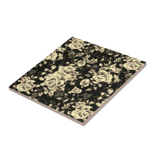 Abstract vintage floral sparkle glass texture   tile