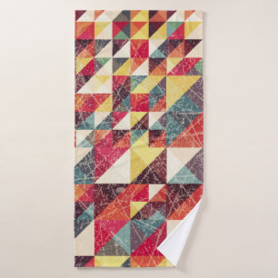 Abstract, vintage geometric backgroundpattern,colo bath towel