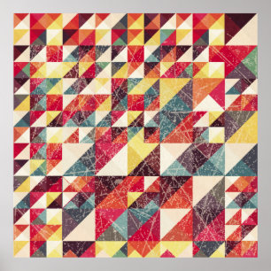 Abstract, vintage geometric backgroundpattern,colo poster