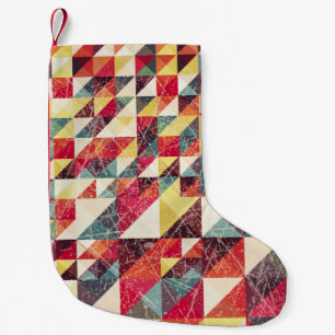 Abstract, vintage geometric backgroundpattern,colo small christmas stocking