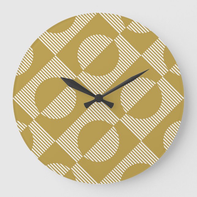 Abstract Vintage Geometric Seamless Large Clock (Front)