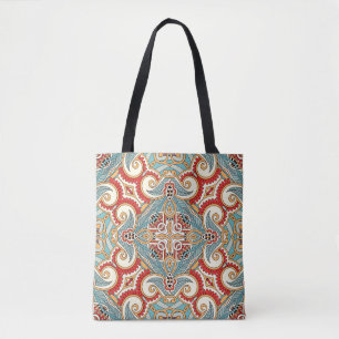 Abstract Vintage Graphical Repeat Wallpaper Tote Bag