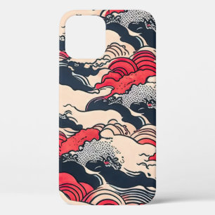 Abstract Vintage Ocean Waves Japanese Style Art   iPhone 12 Pro Case