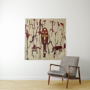 Abstract vintage old African indigenous art Tapestry