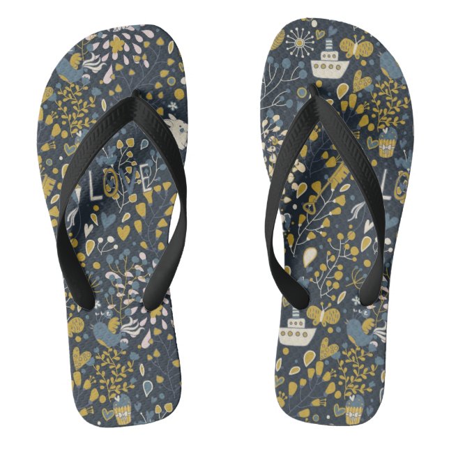 Abstract vintage pattern jandals (Footbed)