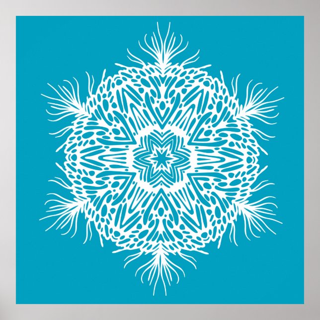 Abstract vintage pattern of creative snowflake. Is Poster (Front)