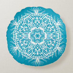 Abstract vintage pattern of creative snowflake. Is Round Cushion