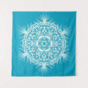 Abstract vintage pattern of creative snowflake. Is Tapestry