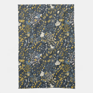 Abstract vintage pattern tea towel