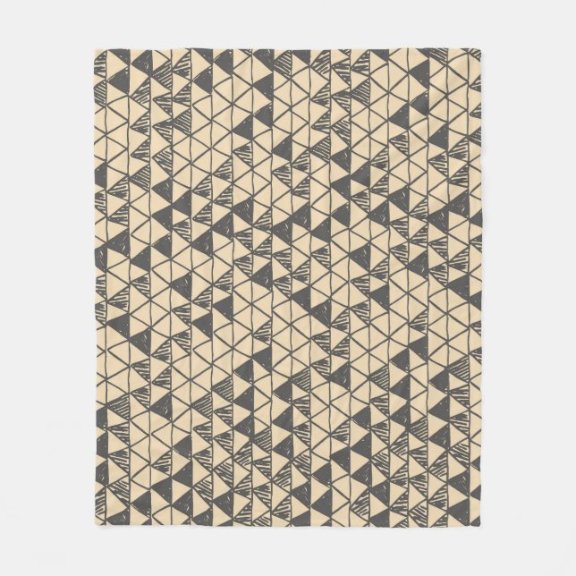 Abstract Vintage Triangle Pattern. Fleece Blanket (Front)