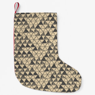 Abstract Vintage Triangle Pattern. Small Christmas Stocking