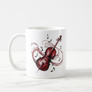 abstract violin coffee mug