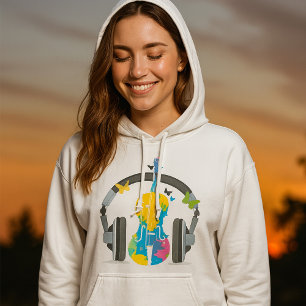 Abstract Violin Music Hoodie