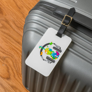 Abstract Violin Music Luggage Tag