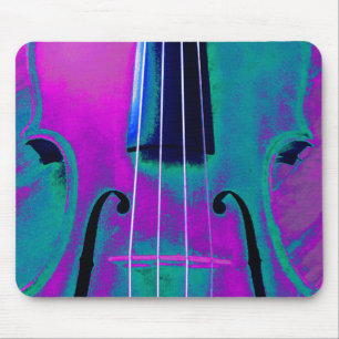 Abstract Violin Purple and Teal Mouse Pad