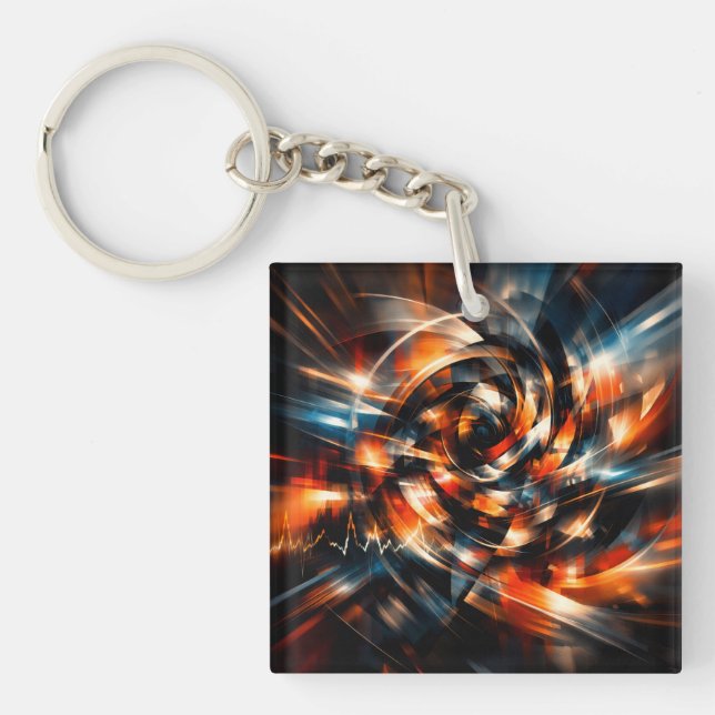 Abstract Vision of Motion & Mind Key Ring (Front)