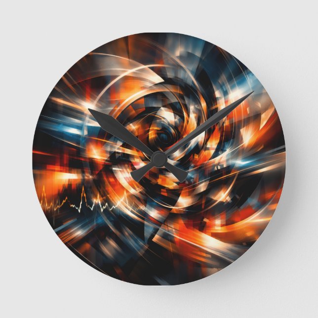 Abstract Vision of Motion & Mind Round Clock (Front)