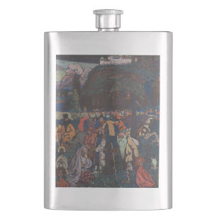 Abstract Vitalit, Wassily Kandinsky Colourful Life Hip Flask