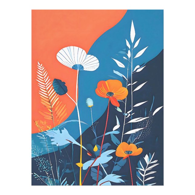 Abstract Vivid Blooms Poster (Front)
