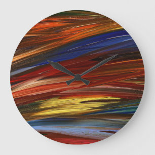 Abstract Vivid Colourful Large Clock