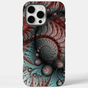 Abstract Vivid Fantasy Fractal Art Brown Blue iPhone 16 Pro Max Case