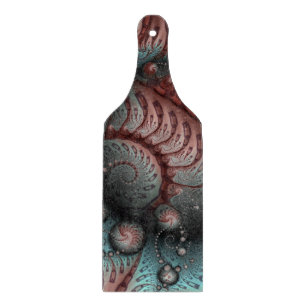 Abstract Vivid Fantasy Fractal Art Brown Blue Cutting Board