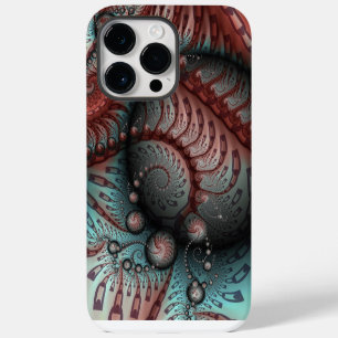 Abstract Vivid Fantasy Fractal Art Brown Blue iPhone 14 Pro Max Case
