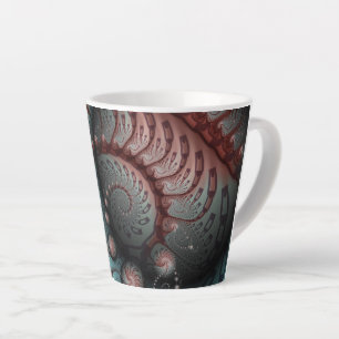 Abstract Vivid Fantasy Fractal Art Brown Blue Latte Mug