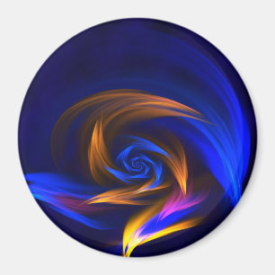 Abstract Vortex Shape Blue Orange Magnet