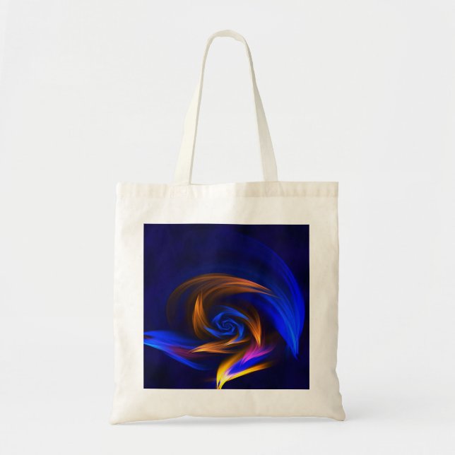Abstract Vortex Shape Blue Orange Tote Bag (Front)