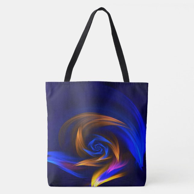 Abstract Vortex Shape Blue Orange Tote Bag (Front)