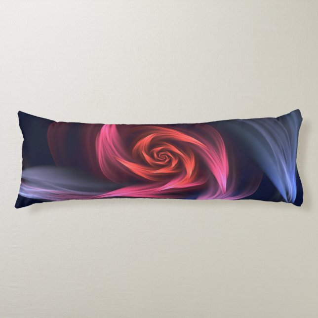 Abstract Vortex Shape Red And Blue Body Cushion (Front)