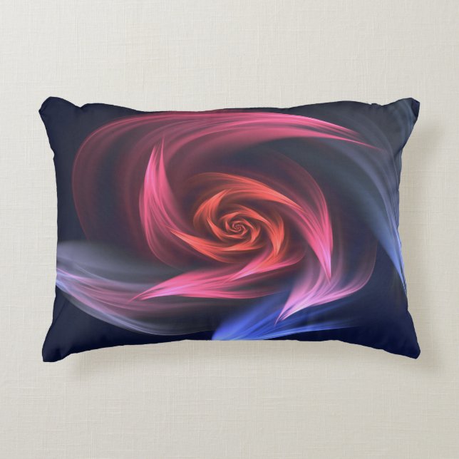 Abstract Vortex Shape Red And Blue Decorative Cushion (Front)