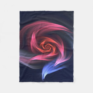Abstract Vortex Shape Red And Blue Fleece Blanket