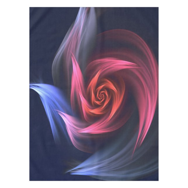 Abstract Vortex Shape Red And Blue Tablecloth (Front)