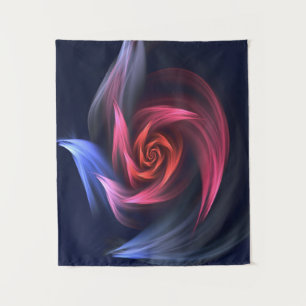 Abstract Vortex Shape Red And Blue Tapestry