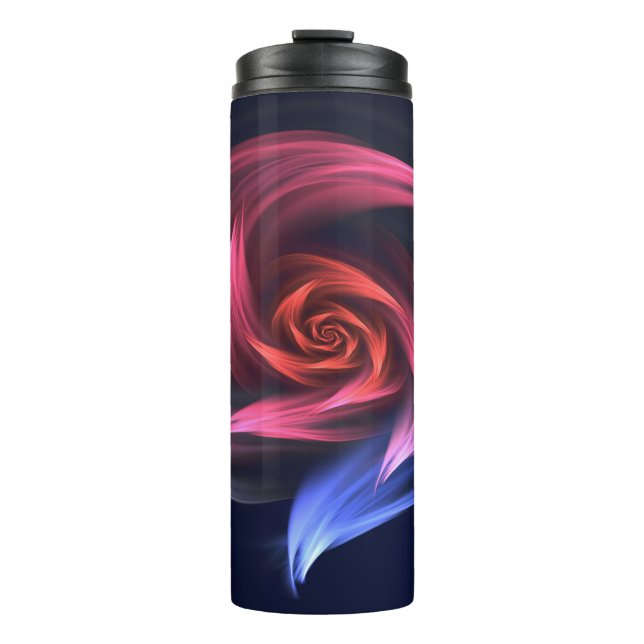 Abstract Vortex Shape Red And Blue Thermal Tumbler (Front)