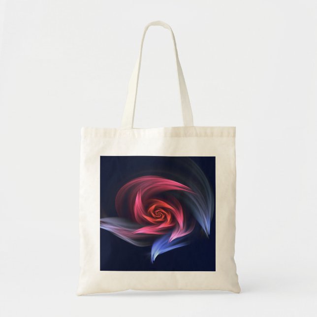 Abstract Vortex Shape Red And Blue Tote Bag (Front)