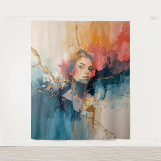 abstract wall art,modern art print,female portrait tapestry