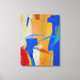 Abstract warm colourful AI art canvas Print
